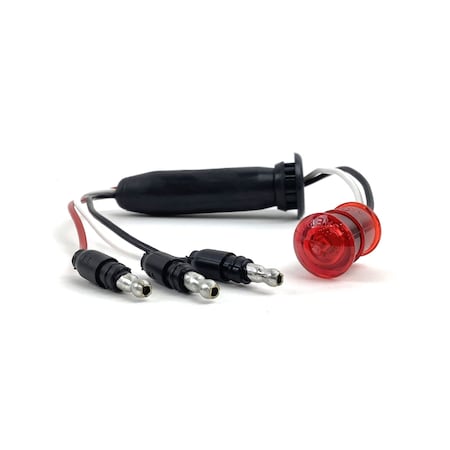 Truck-Lite Dual Function, Led, Red Round, 1 Diodes, Marker Clearance Light, P2, Black Rubber Grommet 33203R